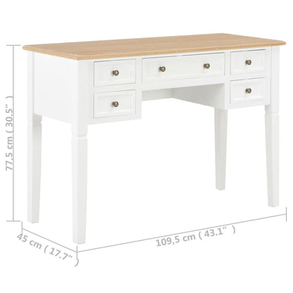 Writing desk 109.5x45x77.5 cm wood white