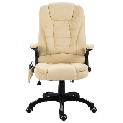 Massage office chair artificial leather cream