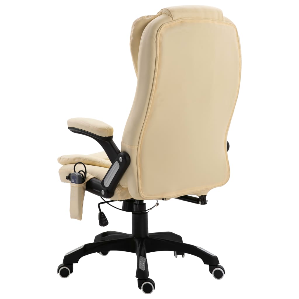 Massage office chair artificial leather cream