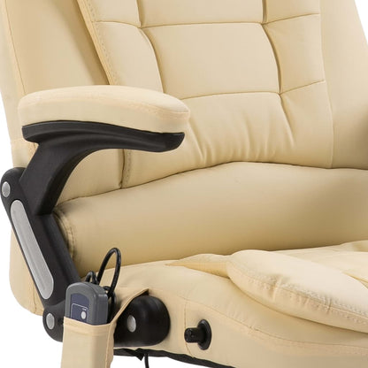 Massage office chair artificial leather cream