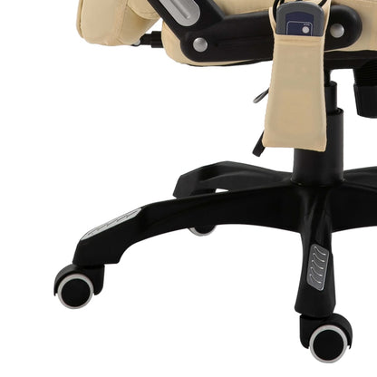 Massage office chair artificial leather cream