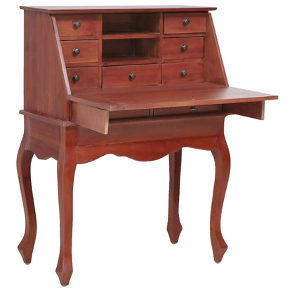 Secretary 78x42x103 cm solid mahogany wood brown