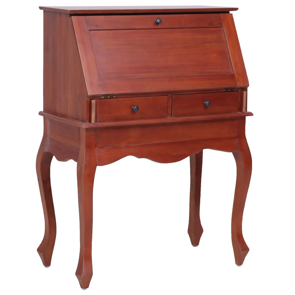 Secretary 78x42x103 cm solid mahogany wood brown