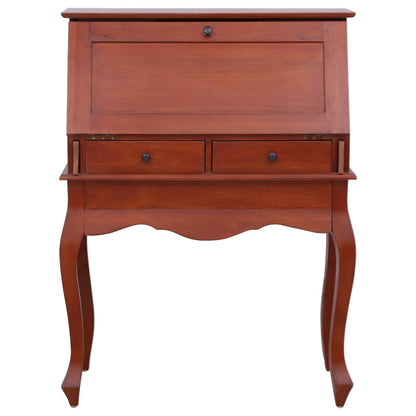 Secretary 78x42x103 cm solid mahogany wood brown