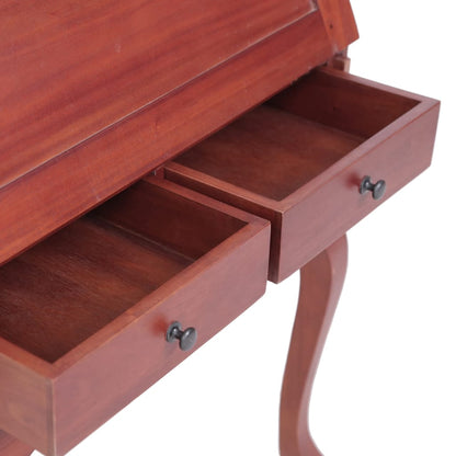 Secretary 78x42x103 cm solid mahogany wood brown