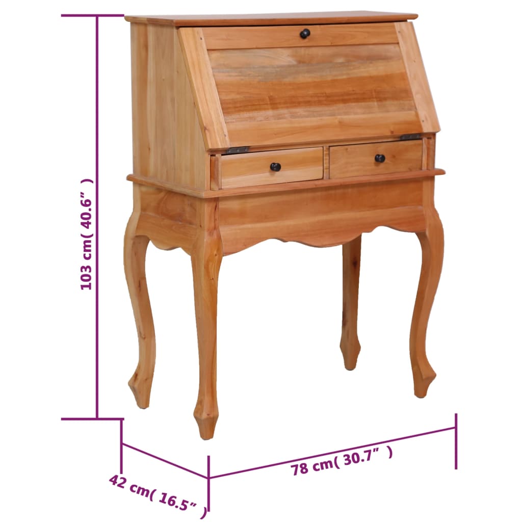Secretaire 78x42x103 cm solid mahogany