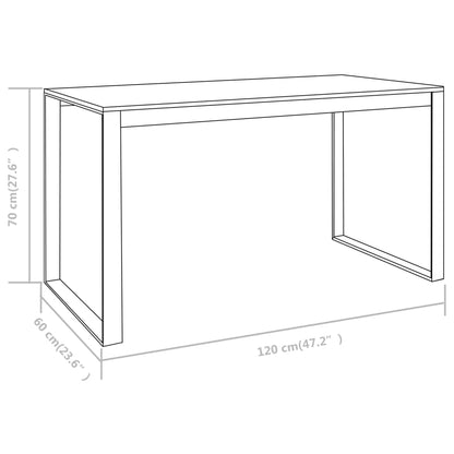 Computerbureau 120x60x70 cm zwart en eikenkleurig