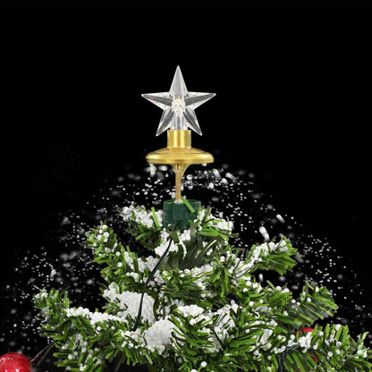 Kerstboom sneeuwend met paraplubasis 75 cm groen