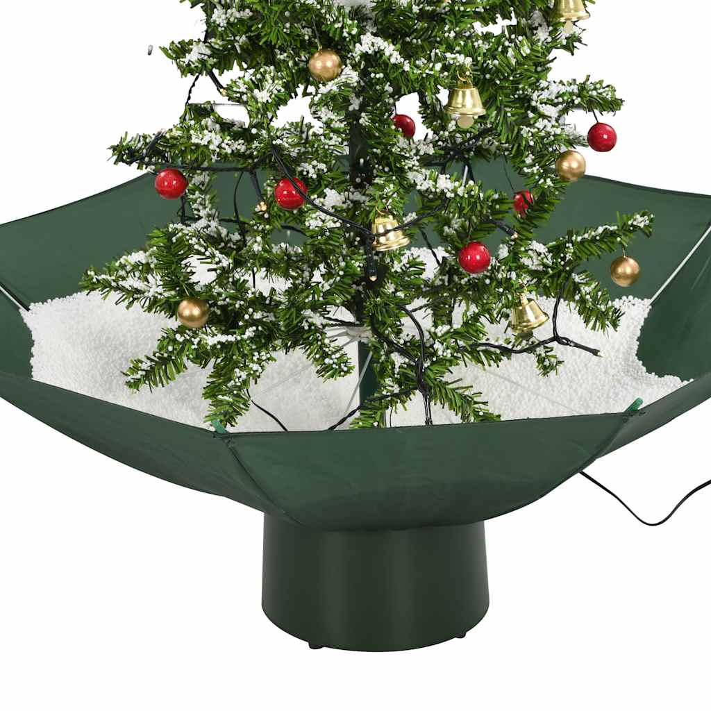 Kerstboom sneeuwend met paraplubasis 75 cm groen