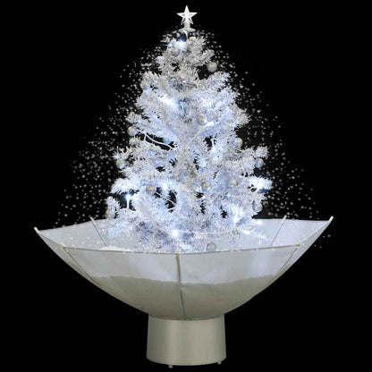 Kerstboom sneeuwend met paraplubasis 75 cm wit