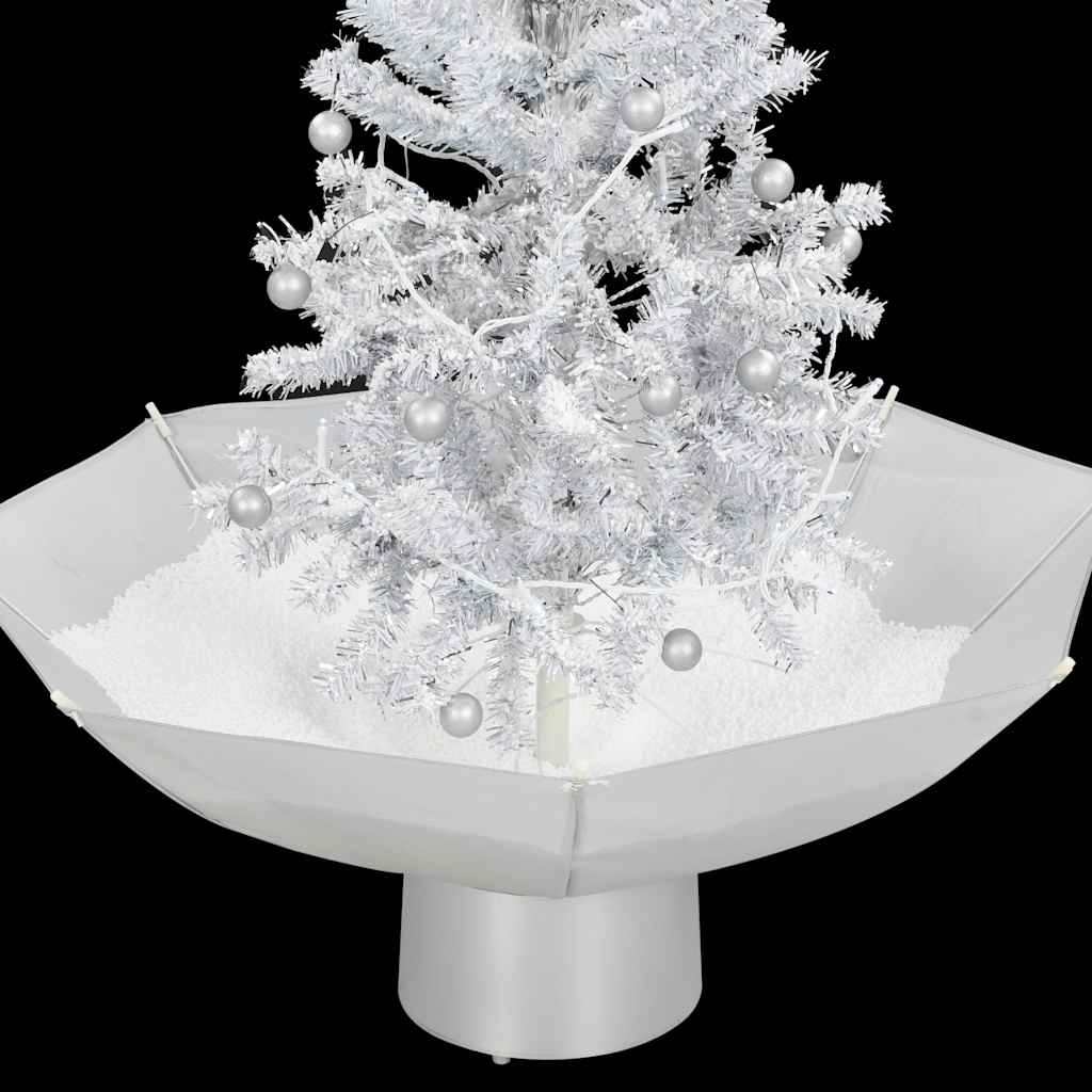 Kerstboom sneeuwend met paraplubasis 75 cm wit