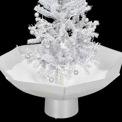 Kerstboom sneeuwend met paraplubasis 75 cm wit