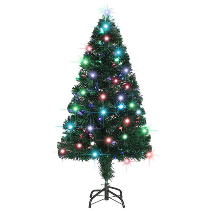 Voorverlichte kerstboom met standaard en LED 120 cm glasvezel