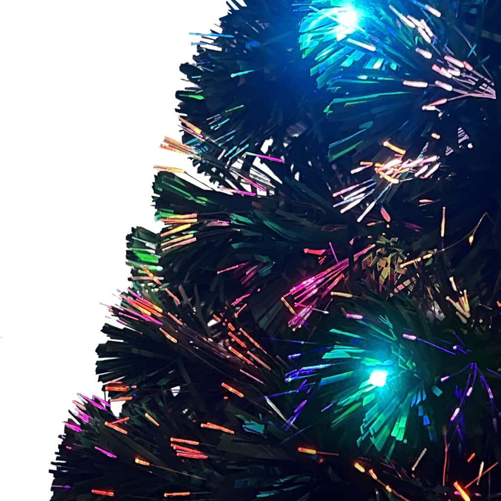 Voorverlichte kerstboom met standaard en LED 210 cm glasvezel