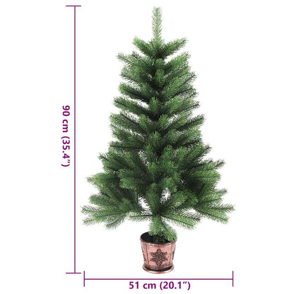 Kunstkerstboom met levensechte naalden 90 cm groen