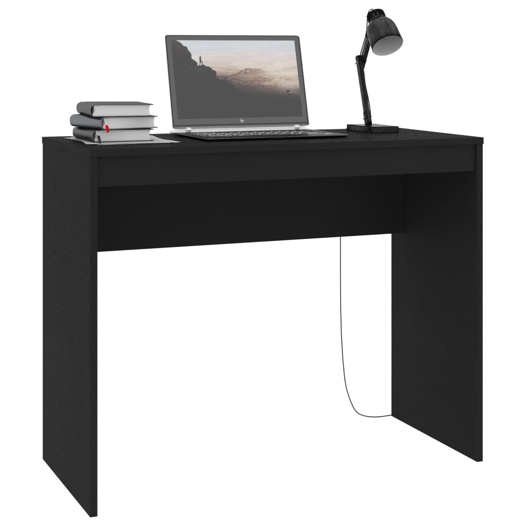 Bureau 90x40x72 cm bewerkt hout zwart