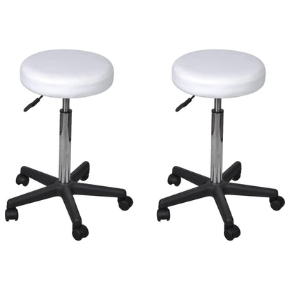 Office stools 2 pcs 35.5x84 cm artificial leather white