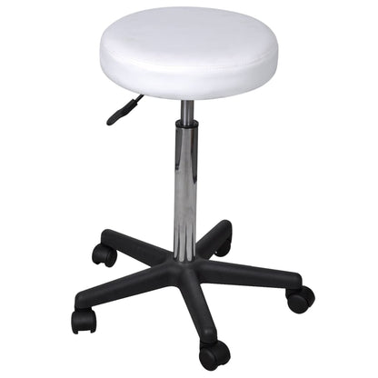 Office stools 2 pcs 35.5x84 cm artificial leather white