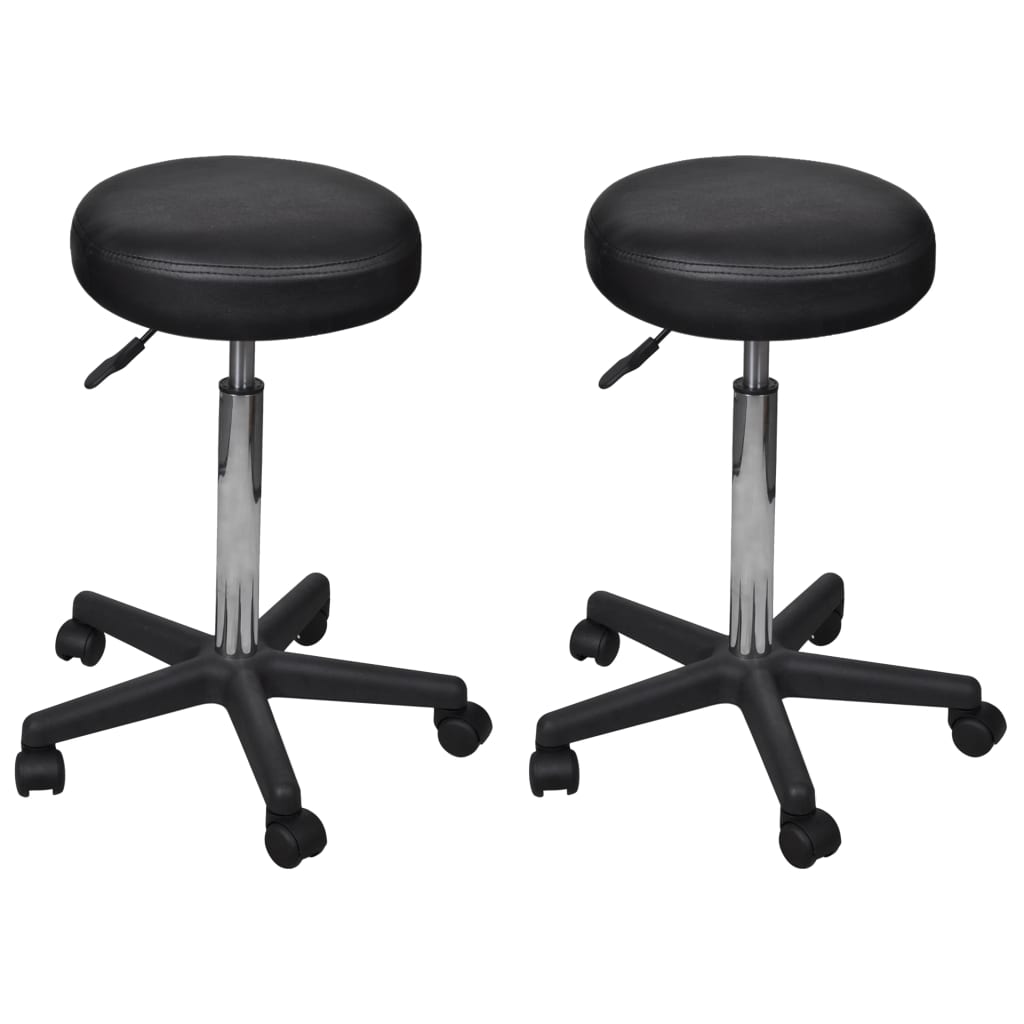 Office stools 2 pcs 35.5x84 cm artificial leather black