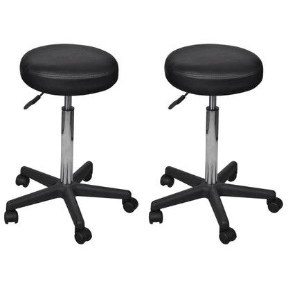 Office stools 2 pcs 35.5x84 cm artificial leather black