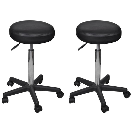 Office stools 2 pcs 35.5x84 cm artificial leather black