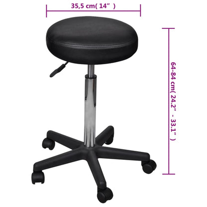 Office stools 2 pcs 35.5x84 cm artificial leather black