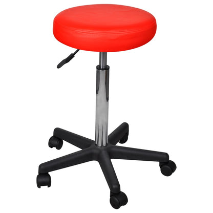 Office stools 2 pcs 35.5x84 cm artificial leather red