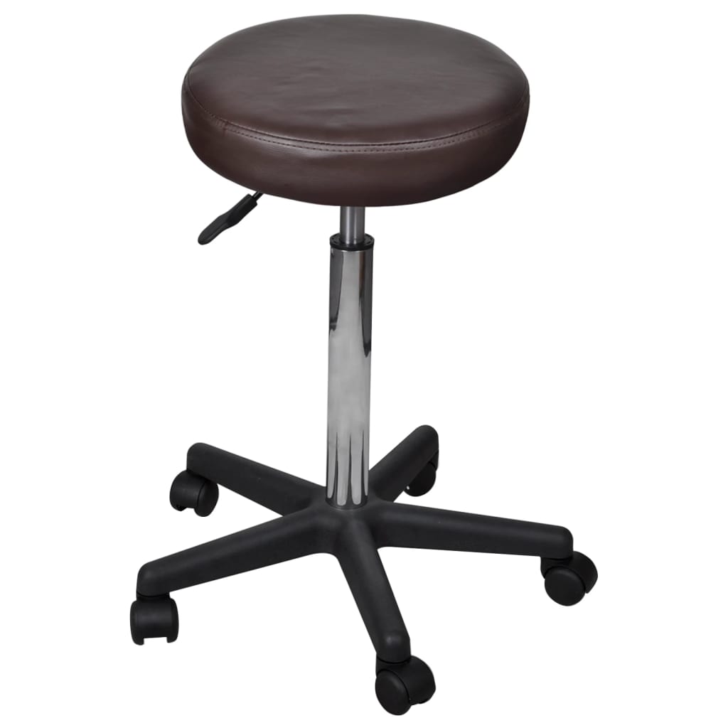 Office stools 2 pcs 35.5x84 cm imitation leather brown