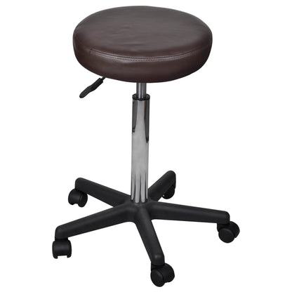 Office stools 2 pcs 35.5x84 cm imitation leather brown