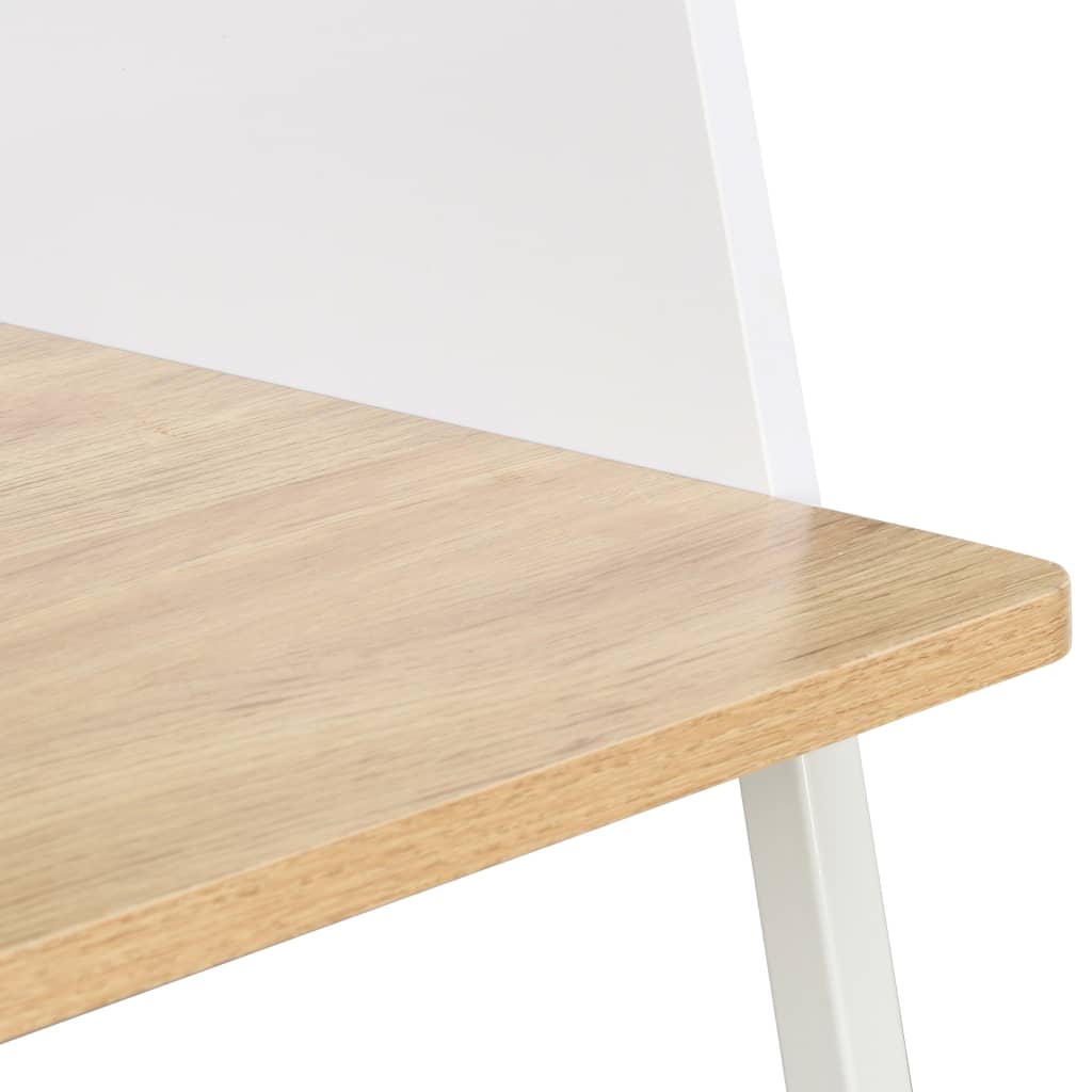 Desk 90x60x88 cm white and oak colored