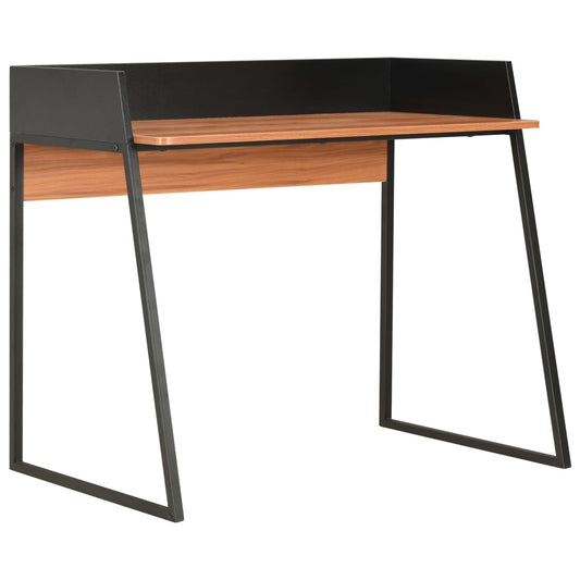 Desk 90x60x88 cm black and brown