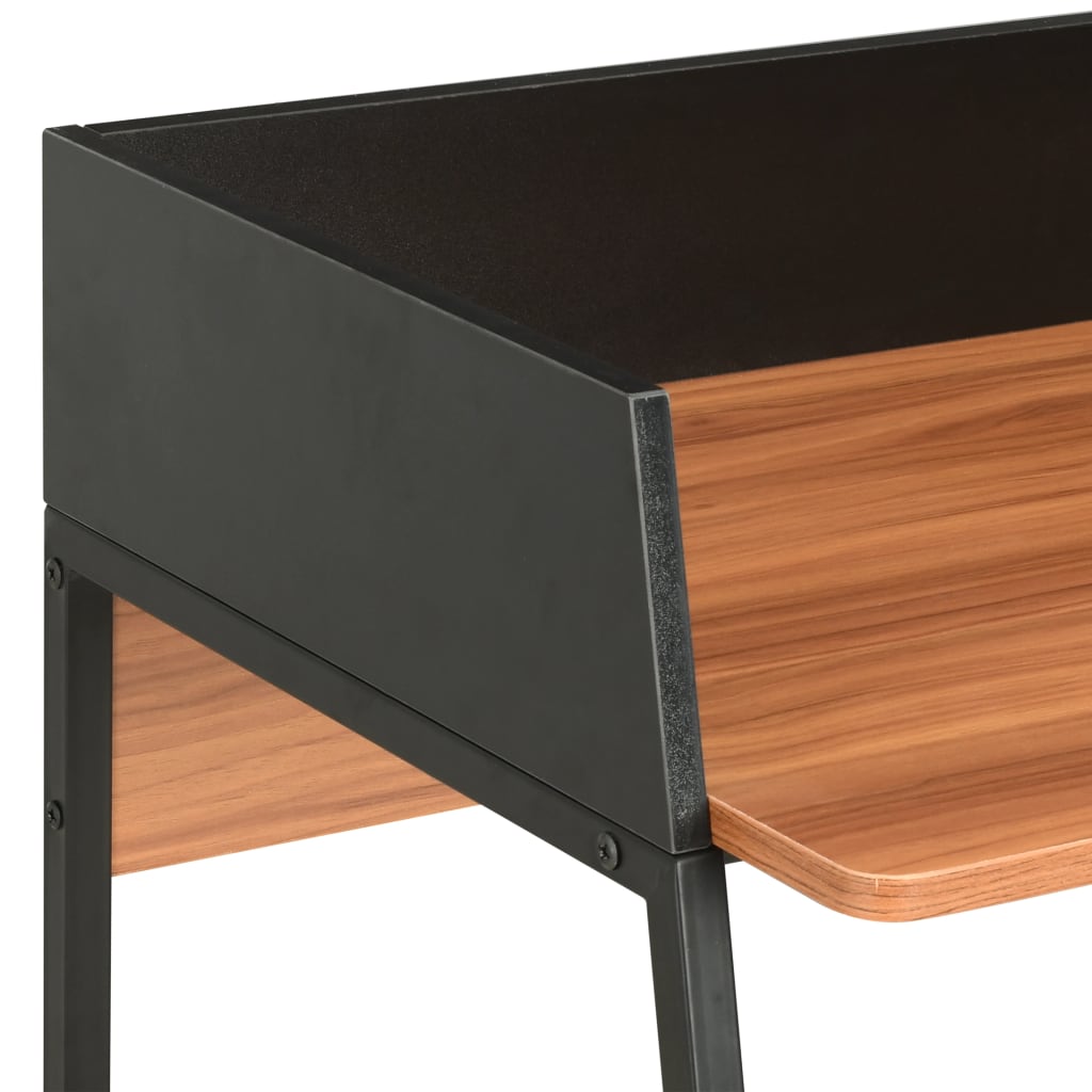 Desk 90x60x88 cm black and brown