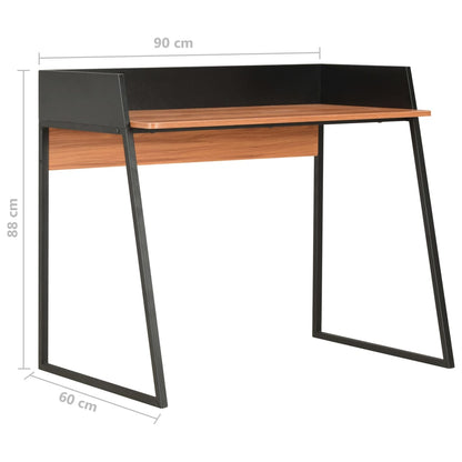 Desk 90x60x88 cm black and brown