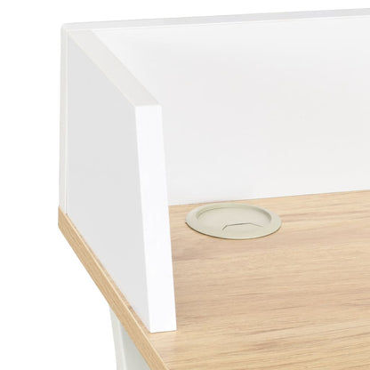 Desk 80x50x84 cm white and natural
