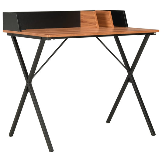 Desk 80x50x84 cm black and brown