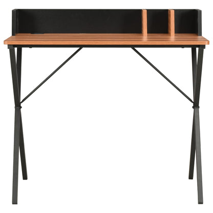 Desk 80x50x84 cm black and brown