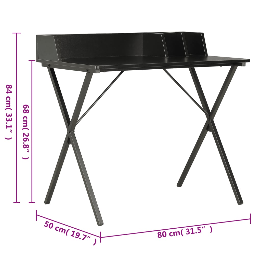 Desk 80x50x84 cm black