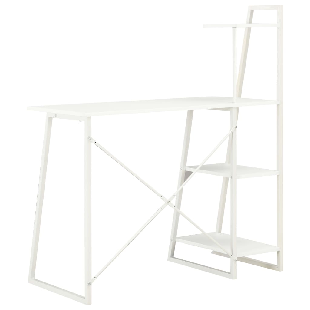 Desk with shelves 102x50x117 cm white