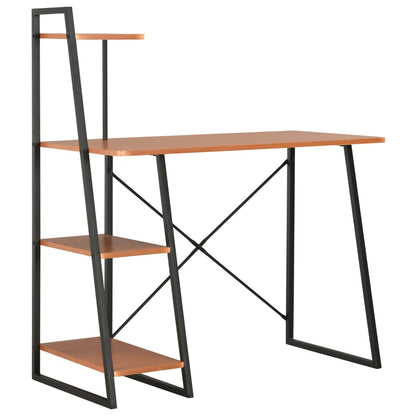 Desk with shelves 102x50x117 cm black and brown