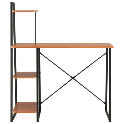 Desk with shelves 102x50x117 cm black and brown