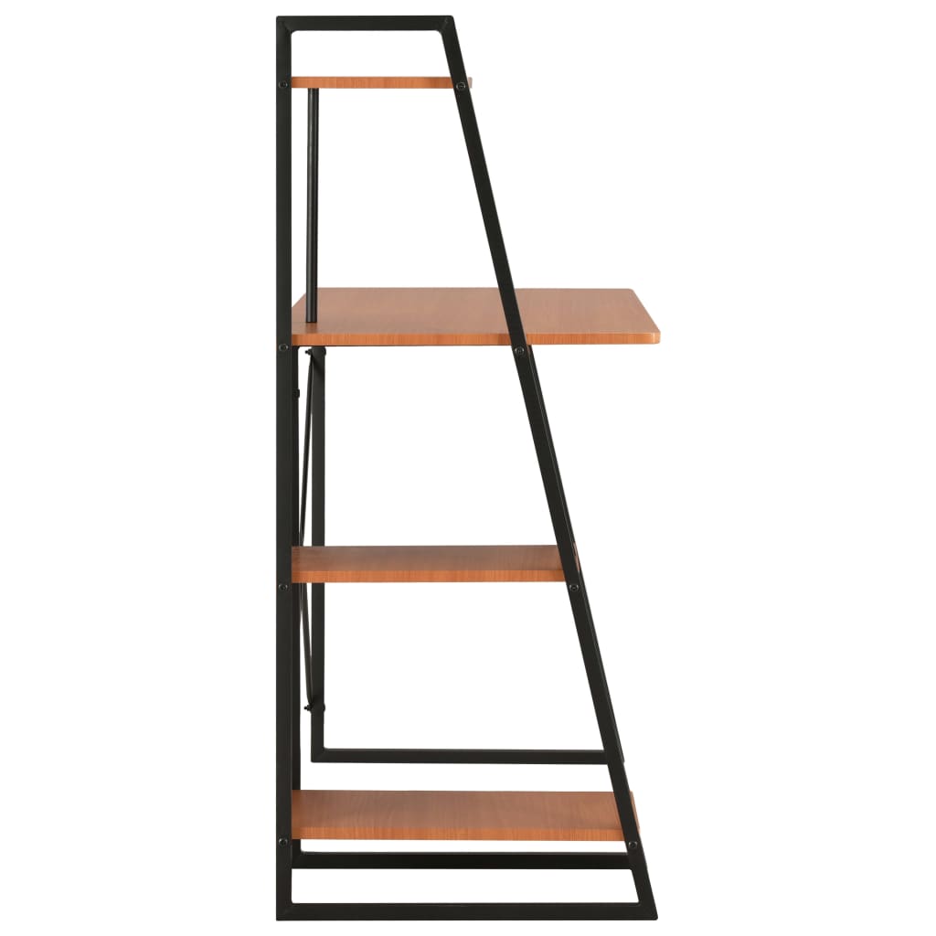 Desk with shelves 102x50x117 cm black and brown