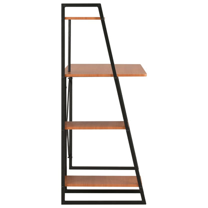Desk with shelves 102x50x117 cm black and brown