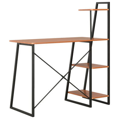 Desk with shelves 102x50x117 cm black and brown