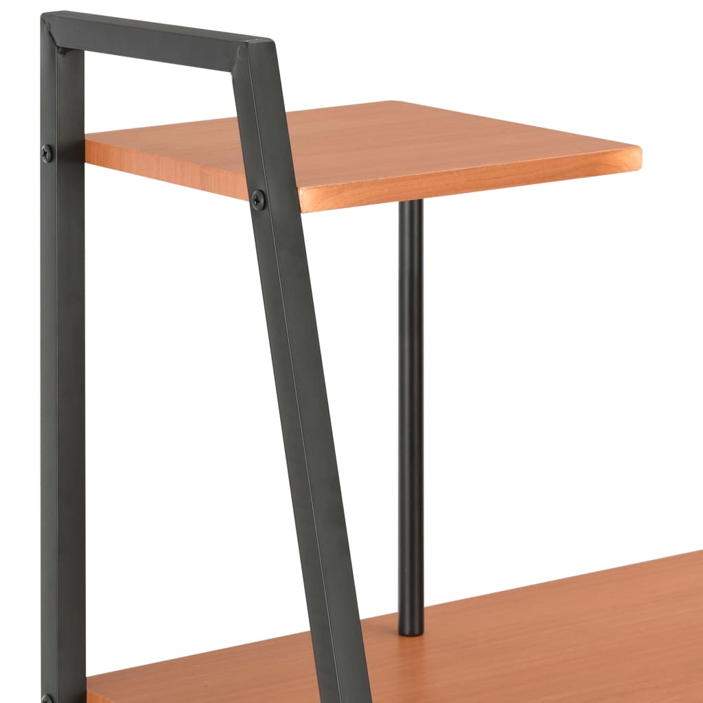 Desk with shelves 102x50x117 cm black and brown