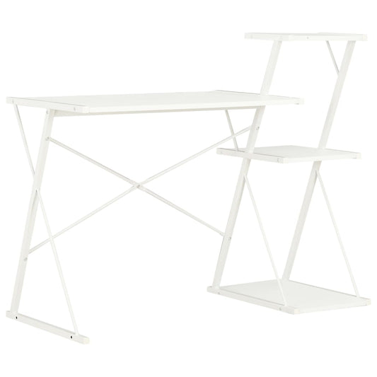 Desk with shelf 116x50x93 cm white