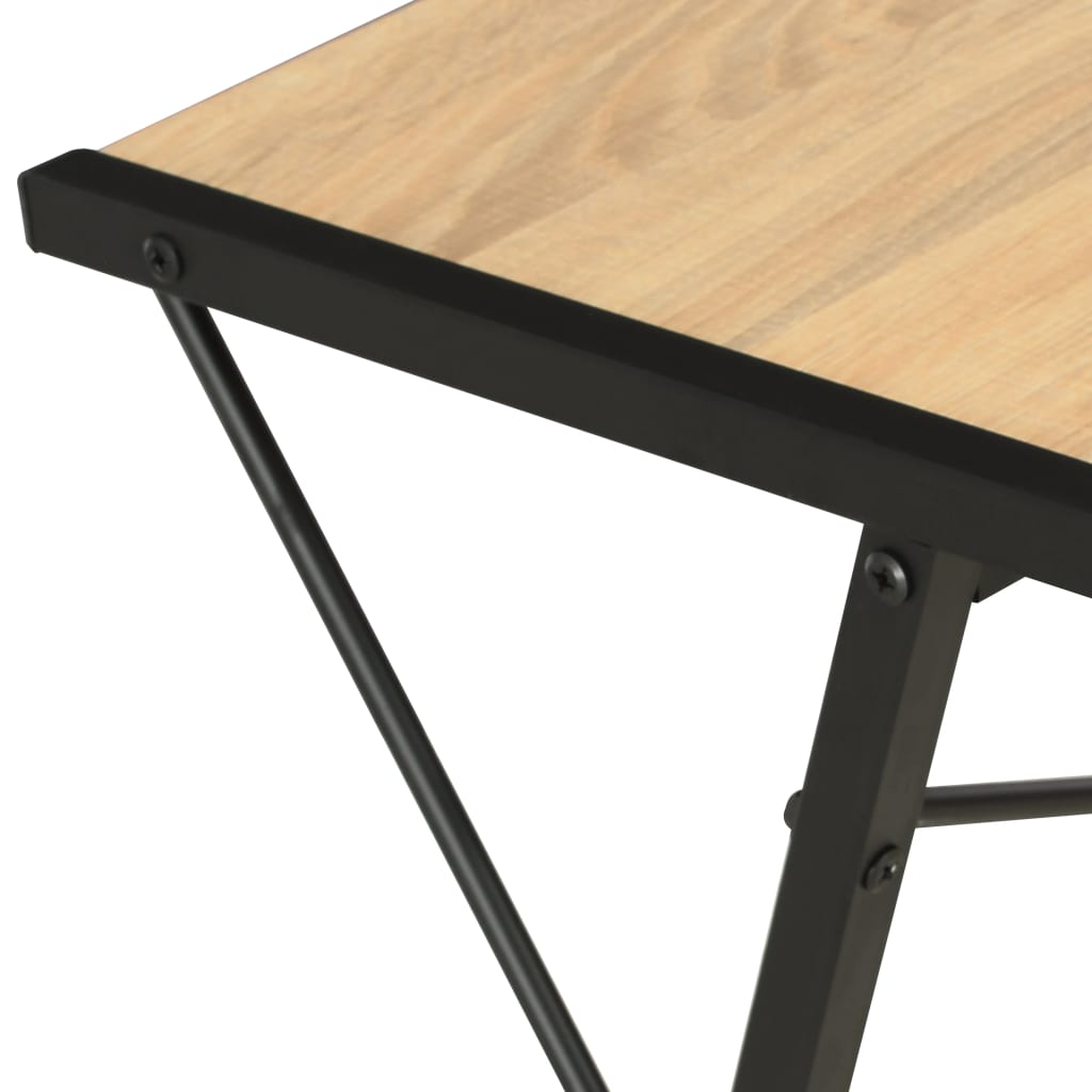 Desk with shelf 116x50x93 cm black and oak colored