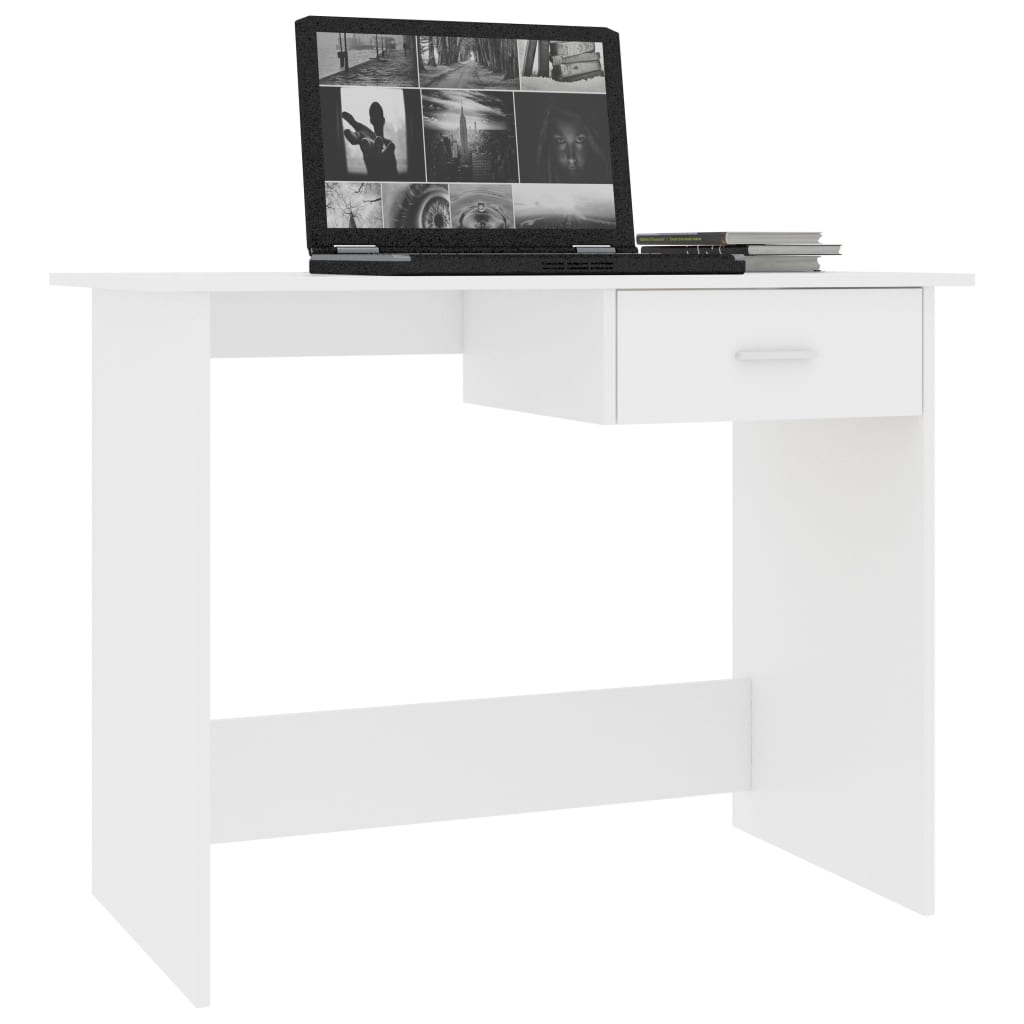 Desk 100x50x76 cm processed wood white