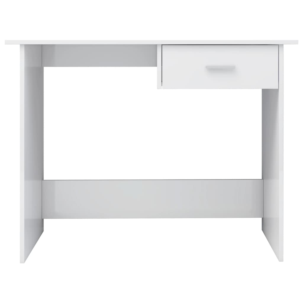 Desk 100x50x76 cm processed wood high-gloss white