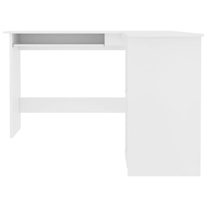 Corner desk L-shaped 120x140x75 cm processed wood white