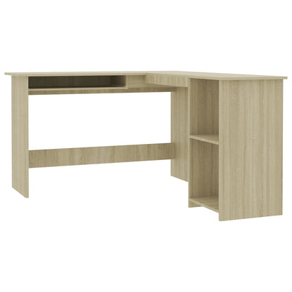 Corner desk L-shaped 120x140x75cm processed wood sonoma oak color